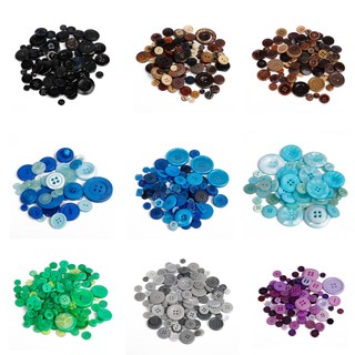 Nút Áo Nhựa Resin Hỗn Hợp Màu Sắc, Hỗn Hợp Kích Thước – Dùng May Vá, Thủ Công DIY, Sổ Tay, Quần Áo Trẻ Em