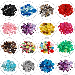 Nút Áo Nhựa Resin Hỗn Hợp Màu Sắc, Hỗn Hợp Kích Thước – Dùng May Vá, Thủ Công DIY, Sổ Tay, Quần Áo Trẻ Em