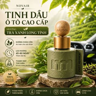Tinh dầu ô tô cao cấp NOVAIR hương Trà xanh, nước hoa ô tô mùi hương tự nhiên tươi mát dịu nhẹ dung tích 50ml