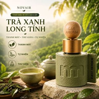 Tinh dầu ô tô cao cấp NOVAIR hương Trà xanh, nước hoa ô tô mùi hương tự nhiên tươi mát dịu nhẹ dung tích 50ml