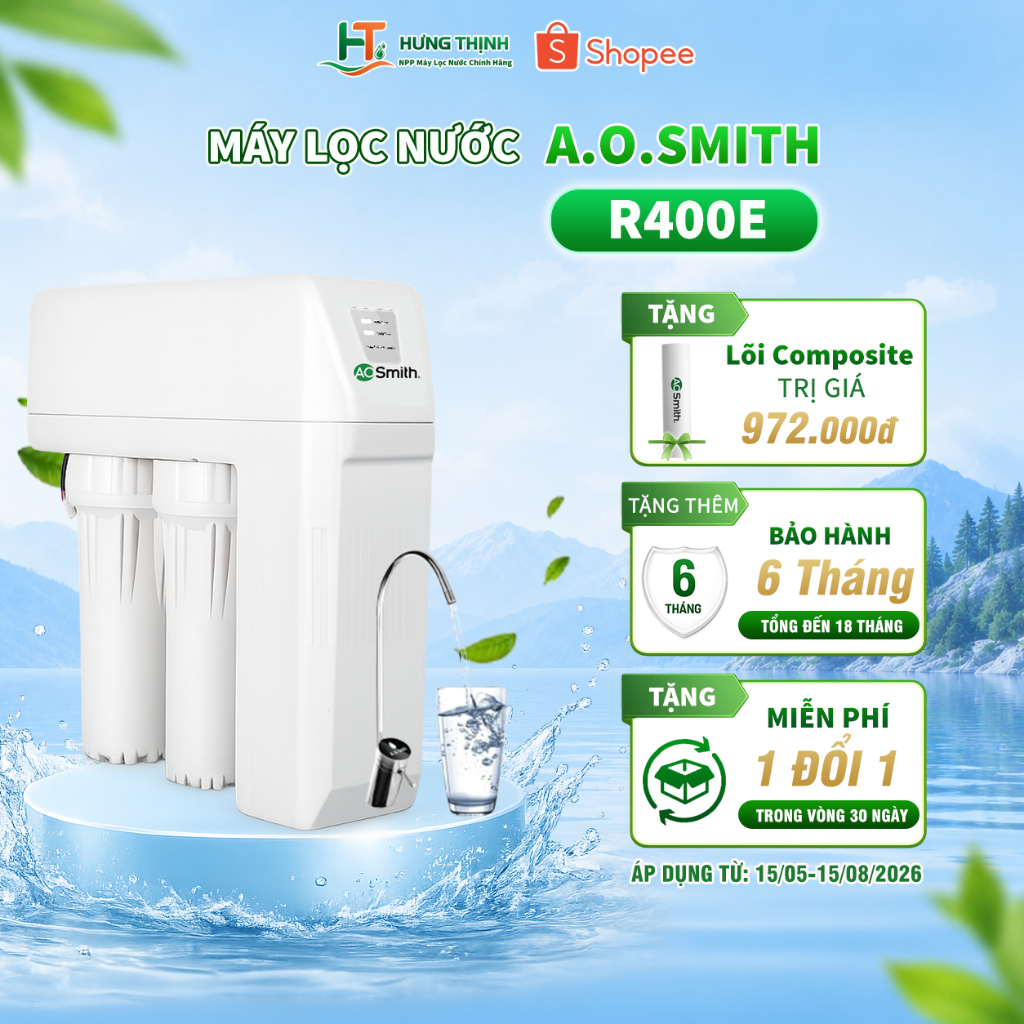 Máy Lọc Nước A. O. Smith R400E Thiết Kế Nhỏ Gọn, Tiết Kiệm Không Gian ...