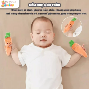 Cà Rốt Cầm Tay Cho Bé BAFABY Nhung Mềm Hạt PE An Toàn Hỗ Trợ Cầm Nắm Hạn Chế Giật Mình