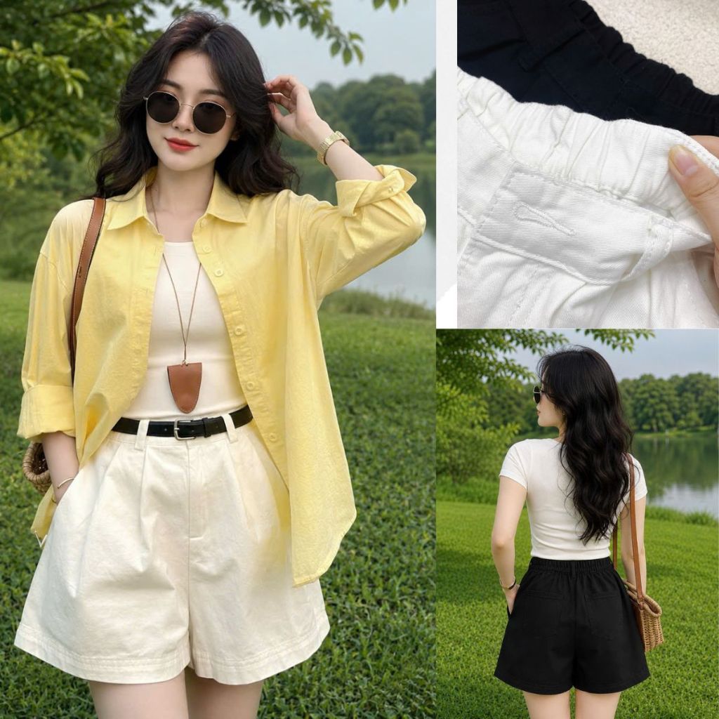 Quần Đùi Kiểu Lật Lai Bigsize Nữ Lưng Chun Tôn Eo Tôn Dáng Dễ Phối Đồ Lên Phom Dễ Thương Q555 Q561