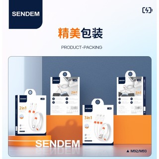 Cáp sạc nhanh 2IN1 SENDEM M92 TypeC to TypeC / LaiNing, dài 1.2M (Trắng) - Phụ Kiện Nhất Tín