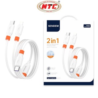 Cáp sạc nhanh 2IN1 SENDEM M92 TypeC to TypeC / LaiNing, dài 1.2M (Trắng) - Phụ Kiện Nhất Tín