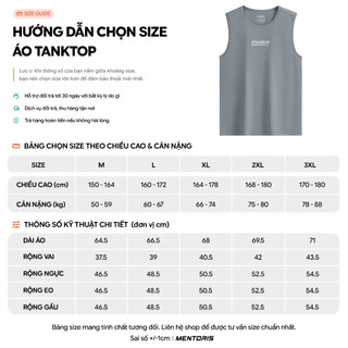 COMBO 2 Áo Tanktop Nam MENTORIS Vải Thun Lạnh, Thông Hơi Thoáng Khí, Form Dáng Thể Thao CB2MTT02