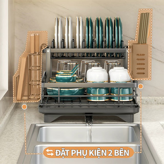 Kệ để chén bát đĩa nhà bếp dạng đứng – Chiếm ít mặt bàn, để lại không gian nấu nướng rộng rãi