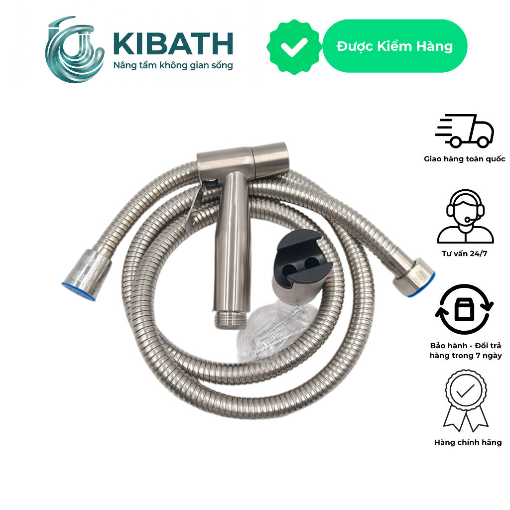 [COMBO] Vòi xịt vệ sinh, vòi xịt bồn cầu chất liệu inox 304 chất rỉ sắt, đầu ren 21mm
