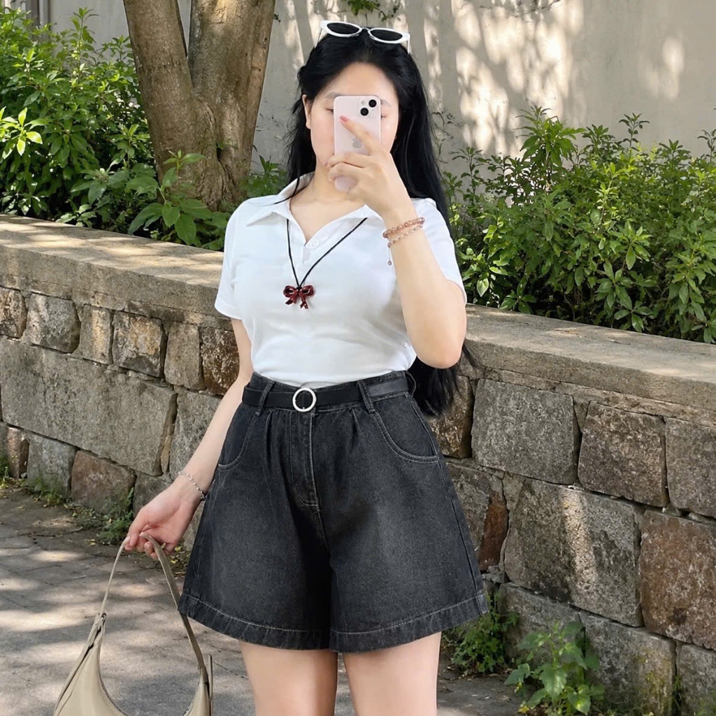 Quần Jean Ngố Bigsize Nữ Lưng Chun Dáng A Rộng Rãi Thoải Mái, Quần Đùi Nữ Ngoại Cỡ 50-95kg-Q555
