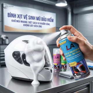 Chai Xịt Bọt Tuyết Vệ Sinh Mũ Nón Bảo Hiểm 450ml - Khử Mùi Hôi/Mầm Bệnh, Làm Sạch Nhanh Chóng