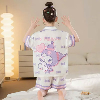 [16Kg - 46Kg] Bộ đồ ngủ lụa trẻ em cao cấp - Bộ bé gái mùa hè ngắn tay hoạ tiết dễ thương cho bé gái