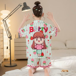[ 22kg - 46kg ] Bộ Mặc Nhà Cộc Tay Pijama Lụa Latin Cao Cấp Cho Bé