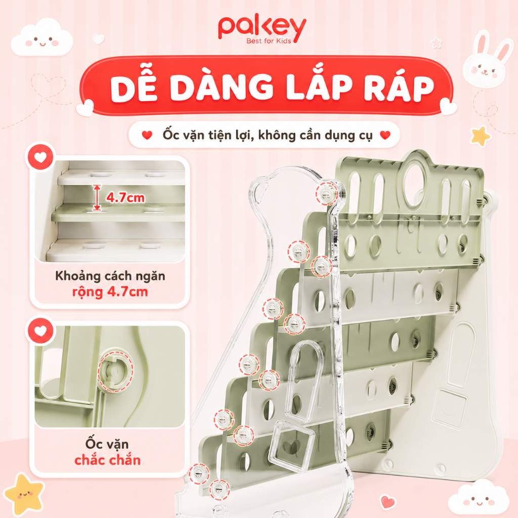 [HỎA TỐC] Kệ Giá Sách Cho Bé, Tủ Để Đồ Nhiều Tầng Pakey, Mẫu Mới Chắc Chắn, Dày Dặn, Nhựa Nguyên Sinh An Toàn Cho Bé