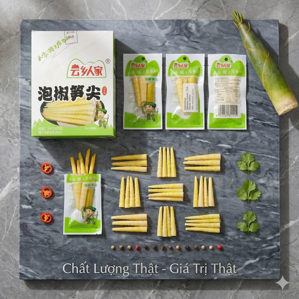 [ HỘP 20 GÓI 24G ] MĂNG CAY GIÒN CAY ỐC HƯƠNG GIA – ĂN LÀ GHIỀN, CÀNG ĂN CÀNG CUỐN 🌶️.s7