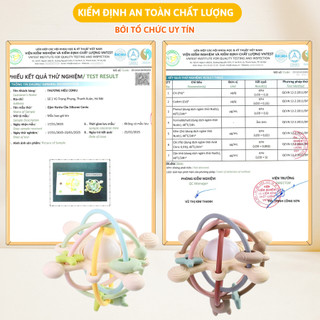 Gặm Nướu Silicone Coniu Hình Cầu Có Trục Xoay, Âm Thành Giúp Tăng Khả Năng Cầm Nắm Cho Bé