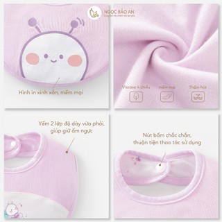 M&B (0M-12M) Combo 2 yếm ăn dặm nút sau gáy chất Viscose co giãn 4 chiều mềm mịn an toàn cho bé