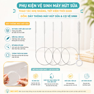 Bộ Vệ Sinh Phụ Kiện Máy Hút Sữa Coniu Tiện Lợi, Ống Thông Dây Hút Sữa, Cọ Bình Sữa Và Phụ Kiện Máy Hút Sữa