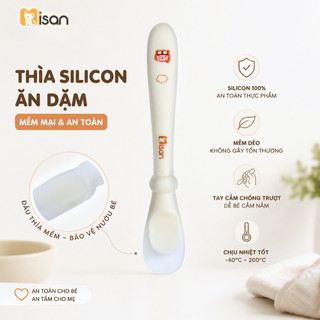 Thìa ăn dặm silicon cho bé MISAN bảo vệ nướu mềm mại, muỗng tập ăn dặm an toàn cho bé sơ sinh