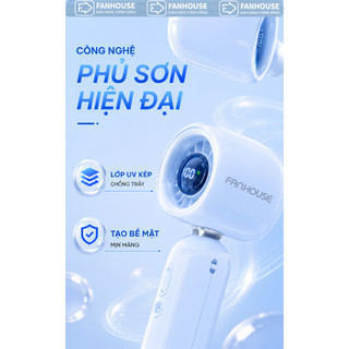 Quạt cầm tay Space-X 100 cấp độ gió 3000mAh Fan House, quạt cầm tay có màn hình led, tặng dây đeo
