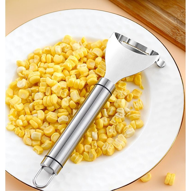 Dụng Cụ Tách Hạt Bắp/Ngô Bằng Inox Không Gỉ - Bào Ngô Siêu Tốc, Tiện Lợi Cho Nhà Bếp