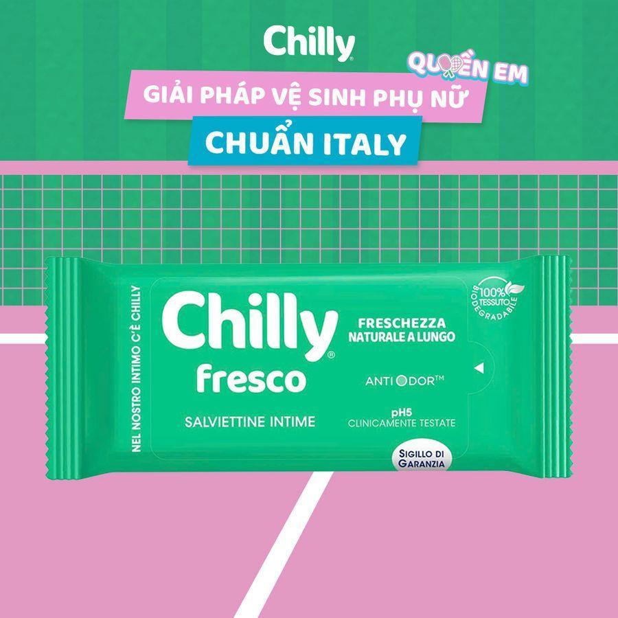 (Sạch Sâu Tiện Lợi) Combo Dung dịch vệ sinh Chilly Idratante 200ml + Khăn khăn Fresco tiện lợi mỗi ngày