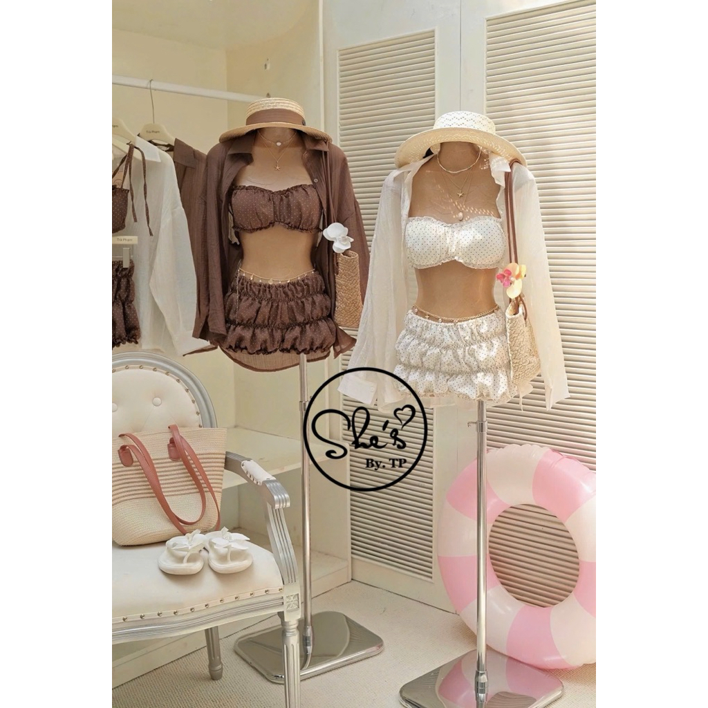 🤎 Set chấm bi quần chun + sơmi