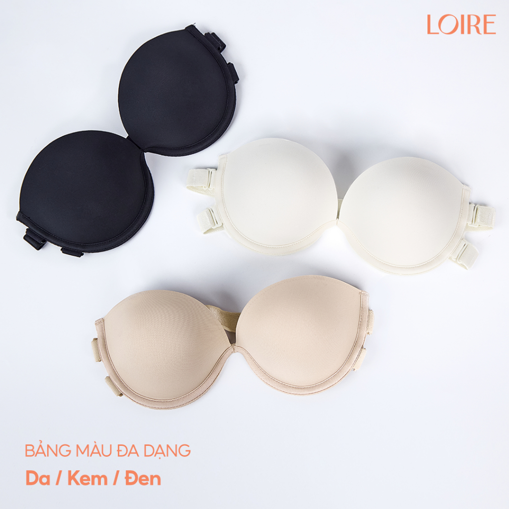 [CHỐNG TỤT]Áo Quây Chống Tụt Loire Đệm Dày 2cm Nâng Ngực Dây Lưng Thun Kép BRQ06 Mặc Đi Biển/Tiệc