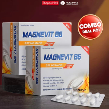 Viên Uống Bổ Sung Magie Hữu Cơ - Vitamin B6 - TPBVSK Giúp Giảm Căng Thẳng, Lo Âu, Chuột Rút, Đau Mỏi Cơ, Hỗ Trợ Giấc Ngủ