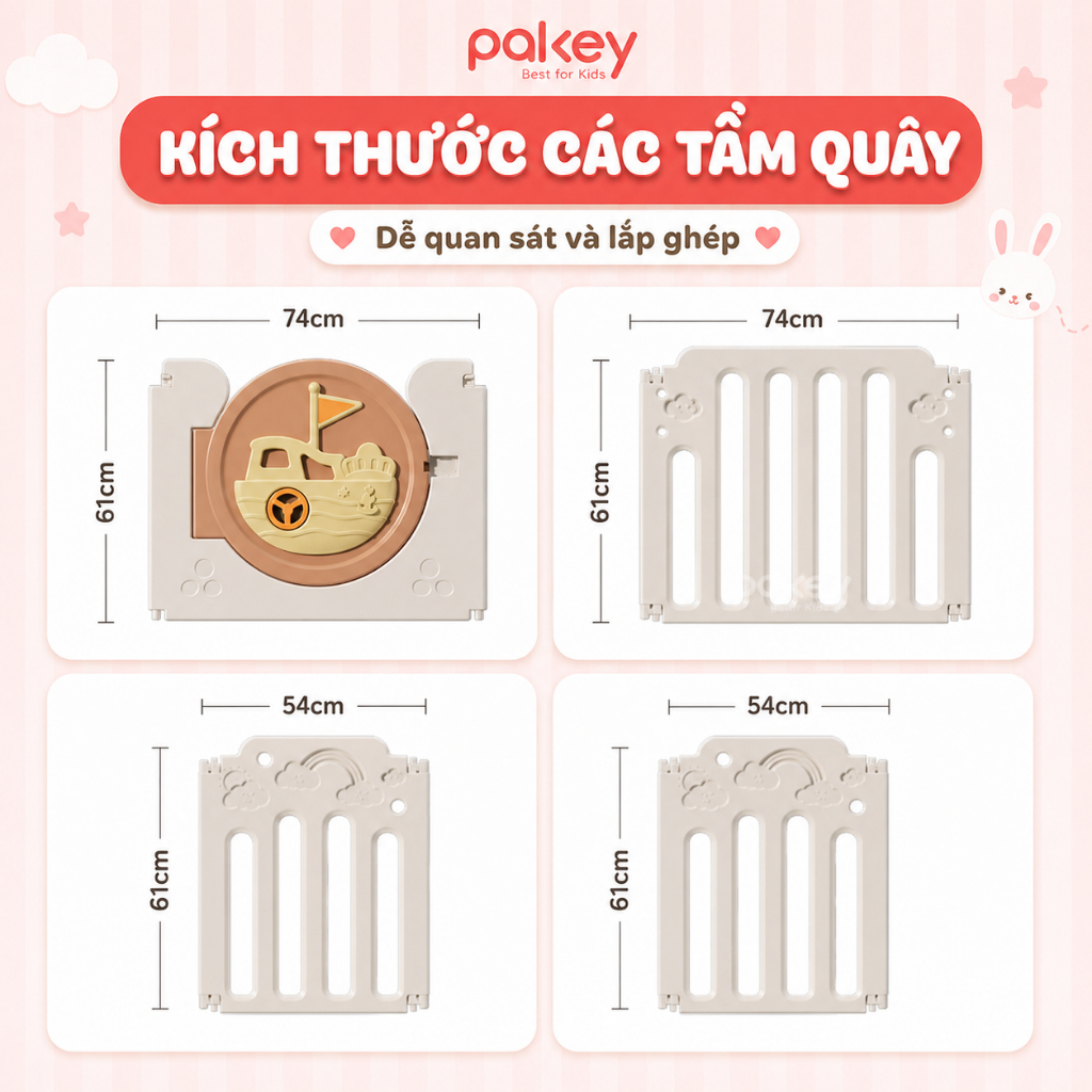 [HỎA TỐC] Quây Cũi Nhựa Gấp Gọn Mẫu Mới TẶNG Thảm + 50 Bóng + Giỏ Bóng, Quây Bóng Cho Bé HAPPY BOAT Cao 62Cm An Toàn