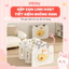 Quây Cũi Nhựa Gấp Gọn Tặng Thảm + Bóng Nhựa, Quây Nhà Banh Cho Bé HAPPY BOAT Cao 62Cm