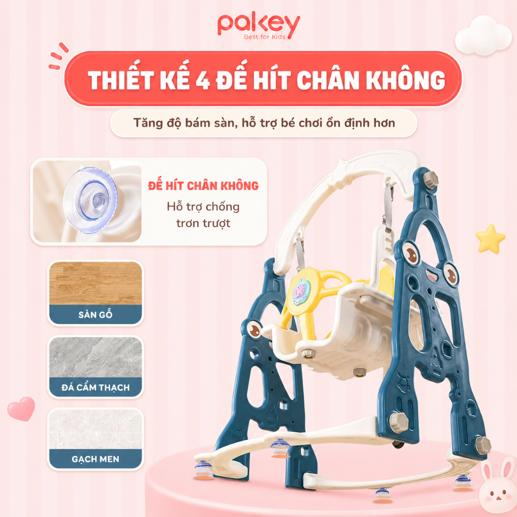 [NEW] Cầu Trượt Xích Đu Tên Lửa SW1 Có Máy Phát Nhạc TẶNG Kèm Bộ Bóng Rổ Vận Động Thú Vị Cho Bé