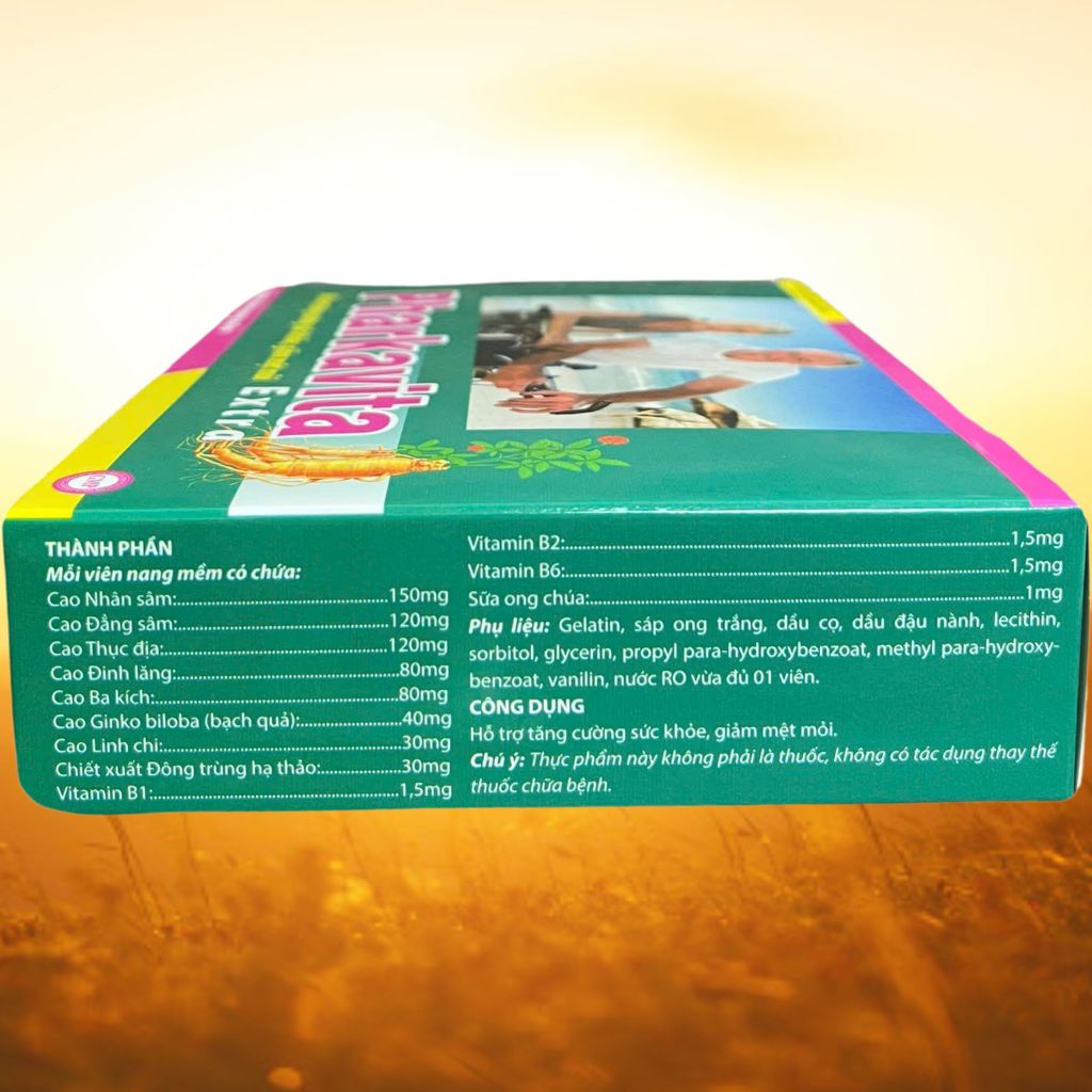 Combo 5 Hộp Pharkavita Extra Xanh Lá 60 Viên - Rostex - Vinaphar - Vitamin Thanh Lọc
