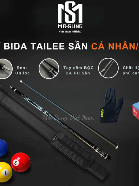 Cơ Bi A Lip - Cơ Bida Lỗ- Cơ Bida Phủ Carbon - Tẩy Mềm - TAILLEE