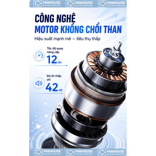 Quạt cầm tay Space-X 100 cấp độ gió 3000mAh Fan House, quạt cầm tay có màn hình led, tặng dây đeo