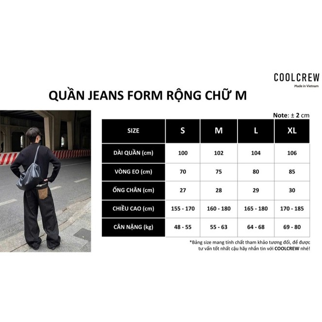 Quần Jeans Form Rộng Chữ M 𝐂𝐎𝐎𝐋𝐂𝐑𝐄𝐖 Phong Cách Unisex Nam Nữ, Đường Phố QTD009 | BigBuy360 - bigbuy360.vn