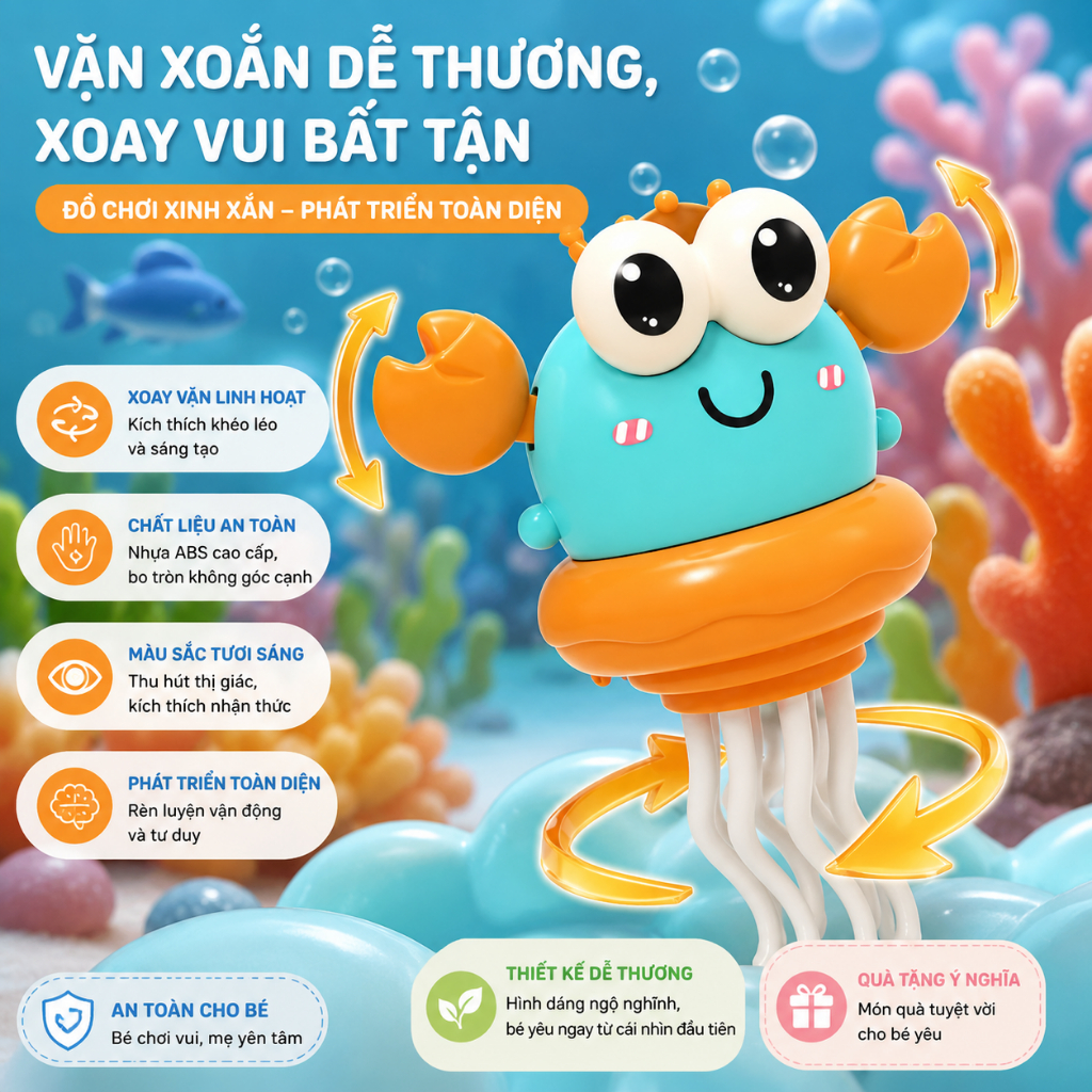 Đồ Chơi Cua Điện Nhảy Múa Thông Minh Tự Động Tránh Chướng Ngại Vật Đồ Chơi Tương Tác Cho Bé