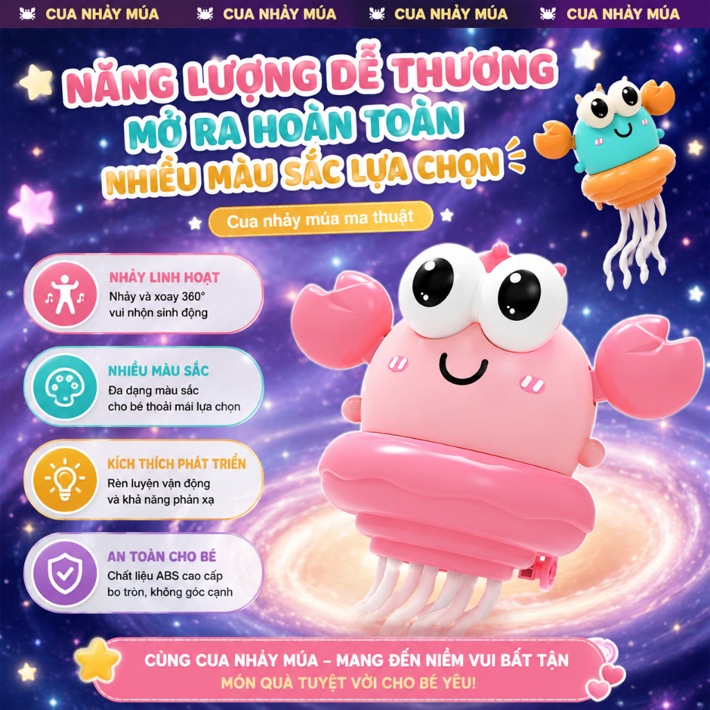 Đồ Chơi Cua Điện Nhảy Múa Thông Minh Tự Động Tránh Chướng Ngại Vật Đồ Chơi Tương Tác Cho Bé