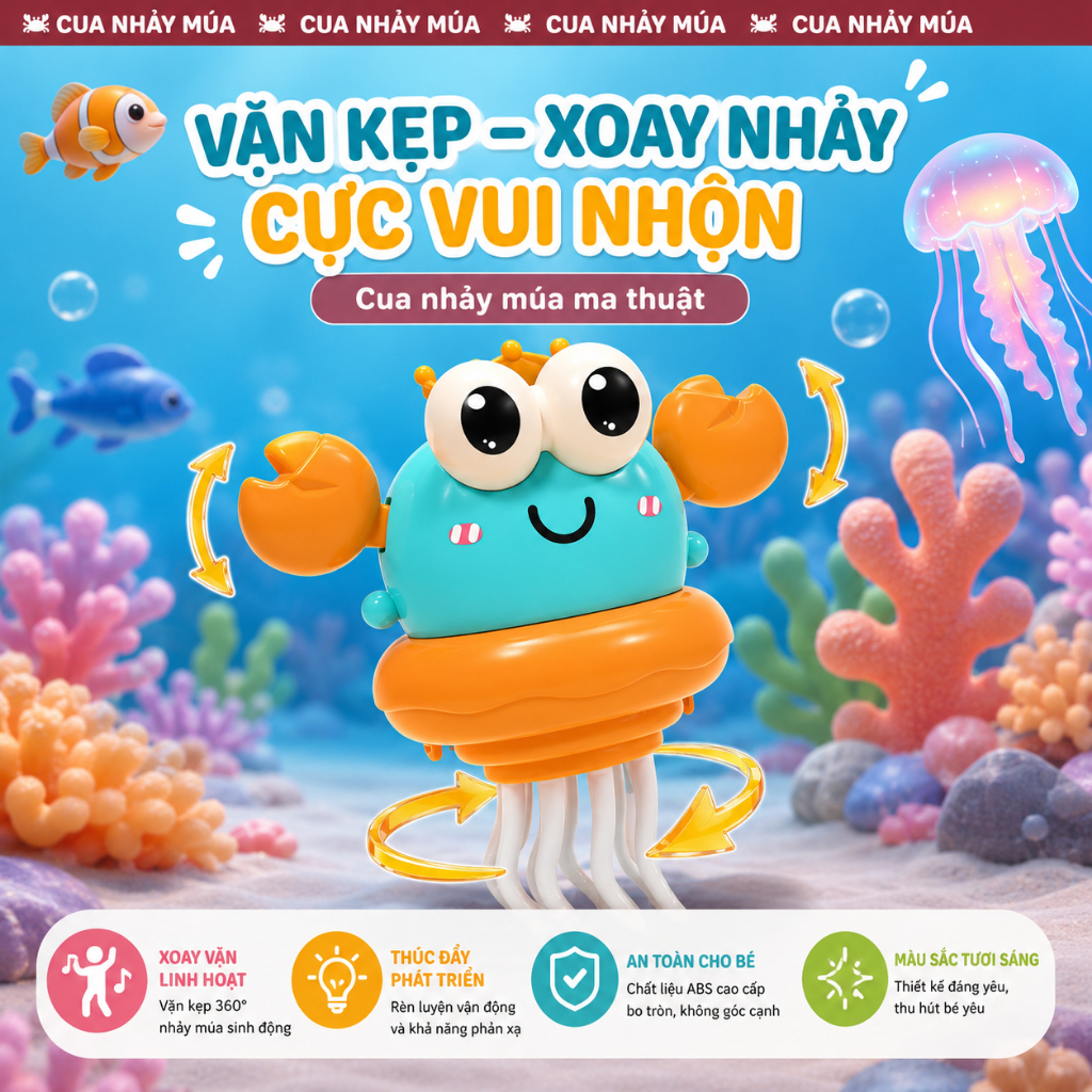 Đồ Chơi Cua Điện Nhảy Múa Thông Minh Tự Động Tránh Chướng Ngại Vật Đồ Chơi Tương Tác Cho Bé