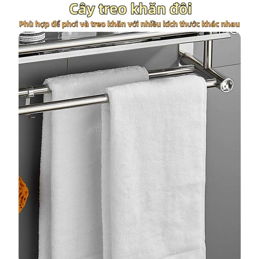 Kệ Treo Khăn Nhà Tắm Inox 304 Cao Cấp, Giá Để Khăn Tắm 2 Tầng 3 Tầng, Kệ Đựng Đồ Nhà Tắm Chống Gỉ