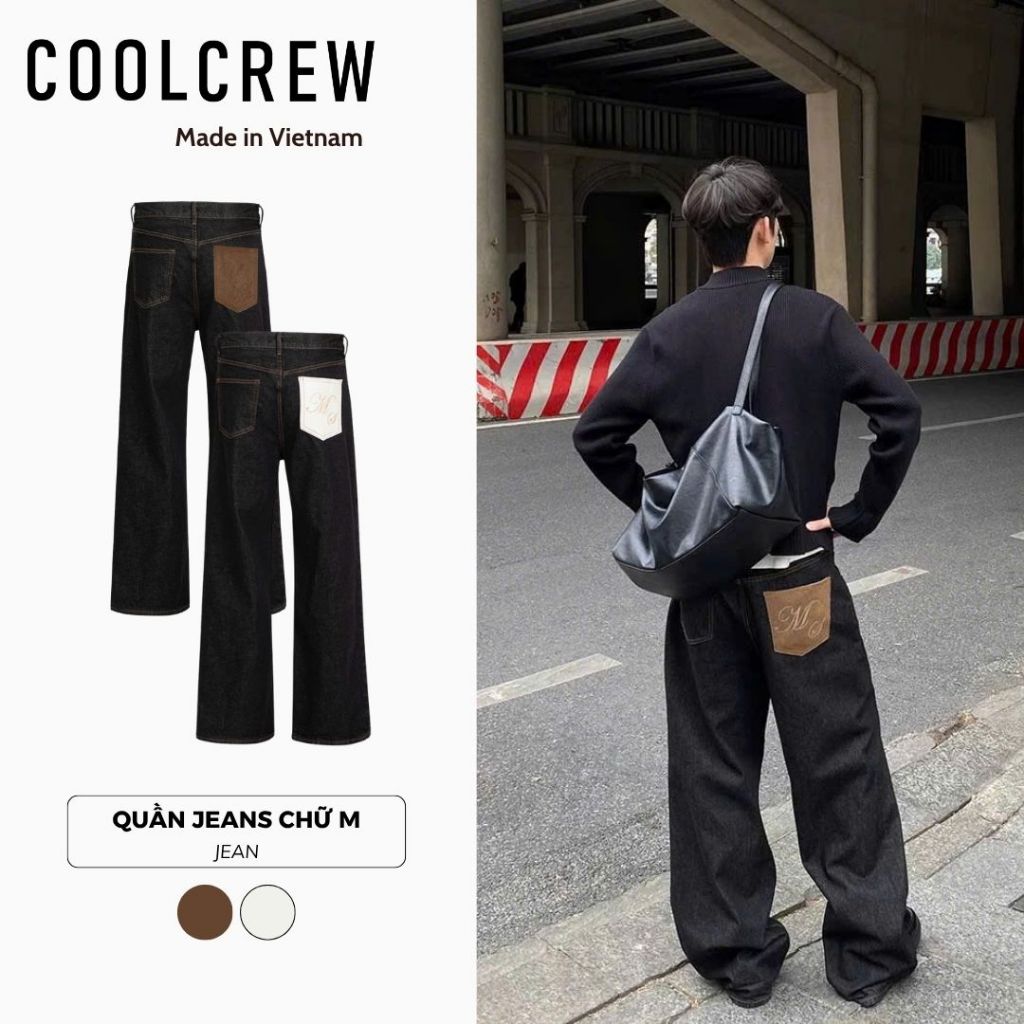 Quần Jeans Form Rộng Chữ M 𝐂𝐎𝐎𝐋𝐂𝐑𝐄𝐖 Phong Cách Unisex Nam Nữ, Đường Phố QTD009 | BigBuy360 - bigbuy360.vn