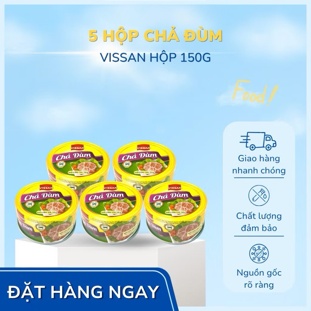 Vissan Combo 5 Hộp Chả Đùm 150g Chính Hãng Date Mới