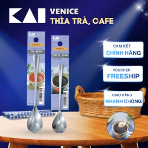 Thìa cà phê thìa uống trà mini cao cấp bằng inox Nhật Bản Kai Venice Coffee Spoon and Venice Tea Spoon