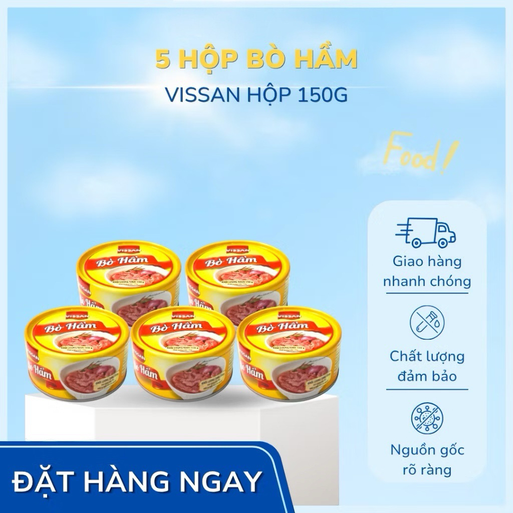 Vissan Combo 5 Bò Hầm Vissan lonin 150g Chính Hãng Date Mới