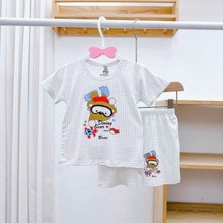 Bộ cộc tay sơ sinh hãng HG họa tiết đáng yêu chất petit mềm mịn thoáng mát cho bé từ 3-9kg - SS11