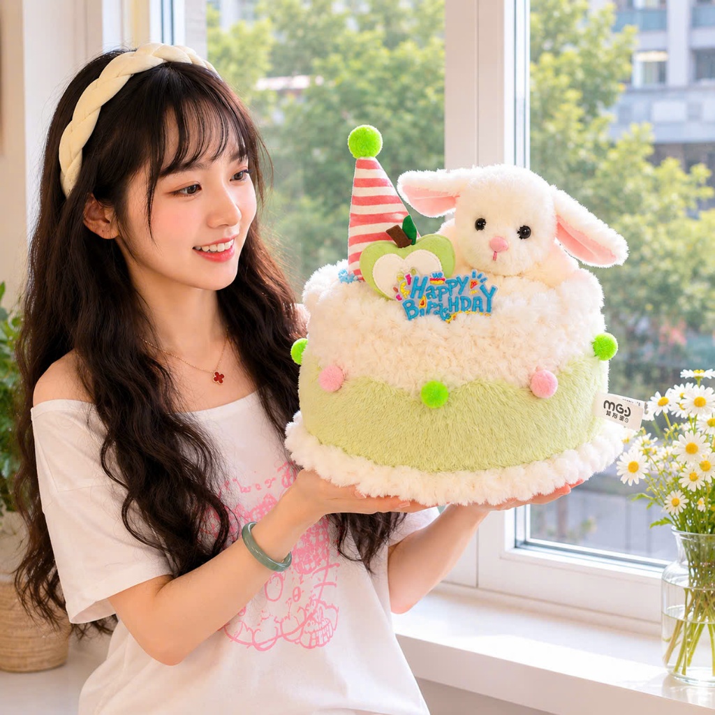 Gấu Bông Bánh Kem Sinh Nhật Đính Con Vật Siêu Dễ Thương Làm Quà Tặng Sinh Nhật Cho Bé,Bạn Trai/Gái Hay Đồ Decor