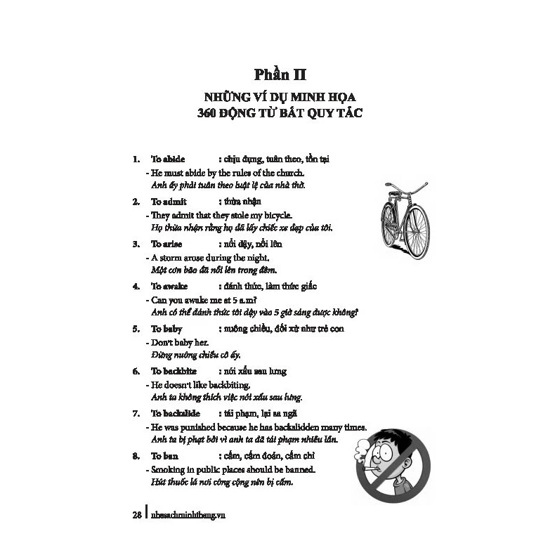 Sách - 360 động từ bất quy tắc và cách dùng các thì tiếng anh