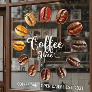 Sticker Dán Kính Quán Cafe Hình Đồ Uống Coffee Vintage ST01 – Decal Trang Trí Cửa Kính, Quán Cà Phê, Tiệm Trà Sữa