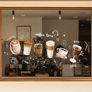 Sticker Dán Kính Quán Cafe Hình Đồ Uống Coffee Vintage ST01 – Decal Trang Trí Cửa Kính, Quán Cà Phê, Tiệm Trà Sữa