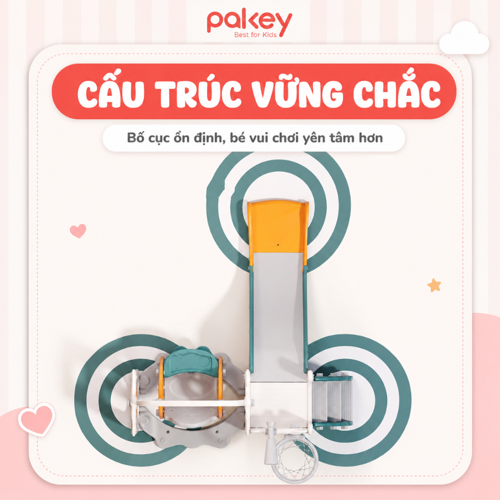 [NEW 2026] Set Cầu Trượt Xích Đu Liên Hoàn Cho Bé, Set Vận Động 3IN1 Cỡ Lớn Tải Trọng Lên Đến 80kg