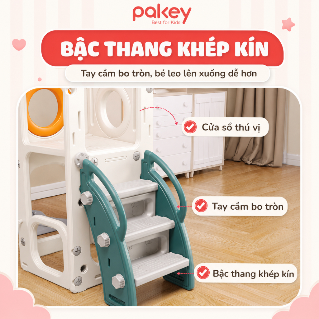 [NEW 2026] Set Cầu Trượt Xích Đu Liên Hoàn Cho Bé, Set Vận Động 3IN1 Cỡ Lớn Tải Trọng Lên Đến 80kg